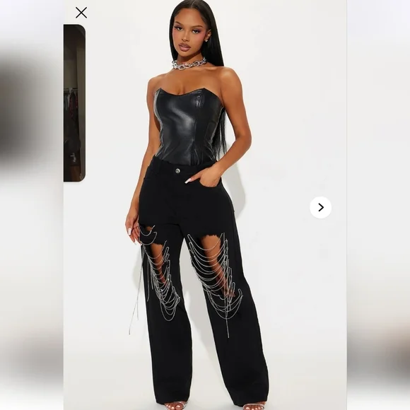 Fashion Nova NWTs Make Your Life Shine Distressed Pant - Picture 6 of 6